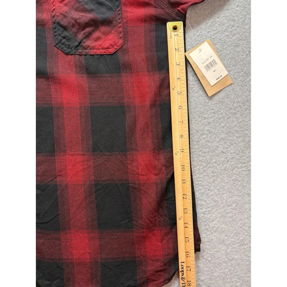 Levis Mens XXL Red Black Buffalo Plaid Flannel Button Down Shirt 3LDLW10201 NEW